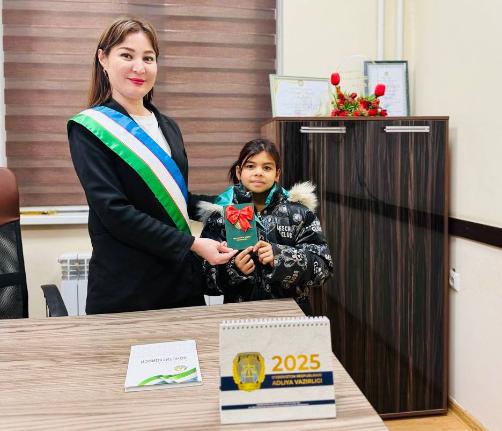 10 yoshli qizaloq hujjatli bo’ldi